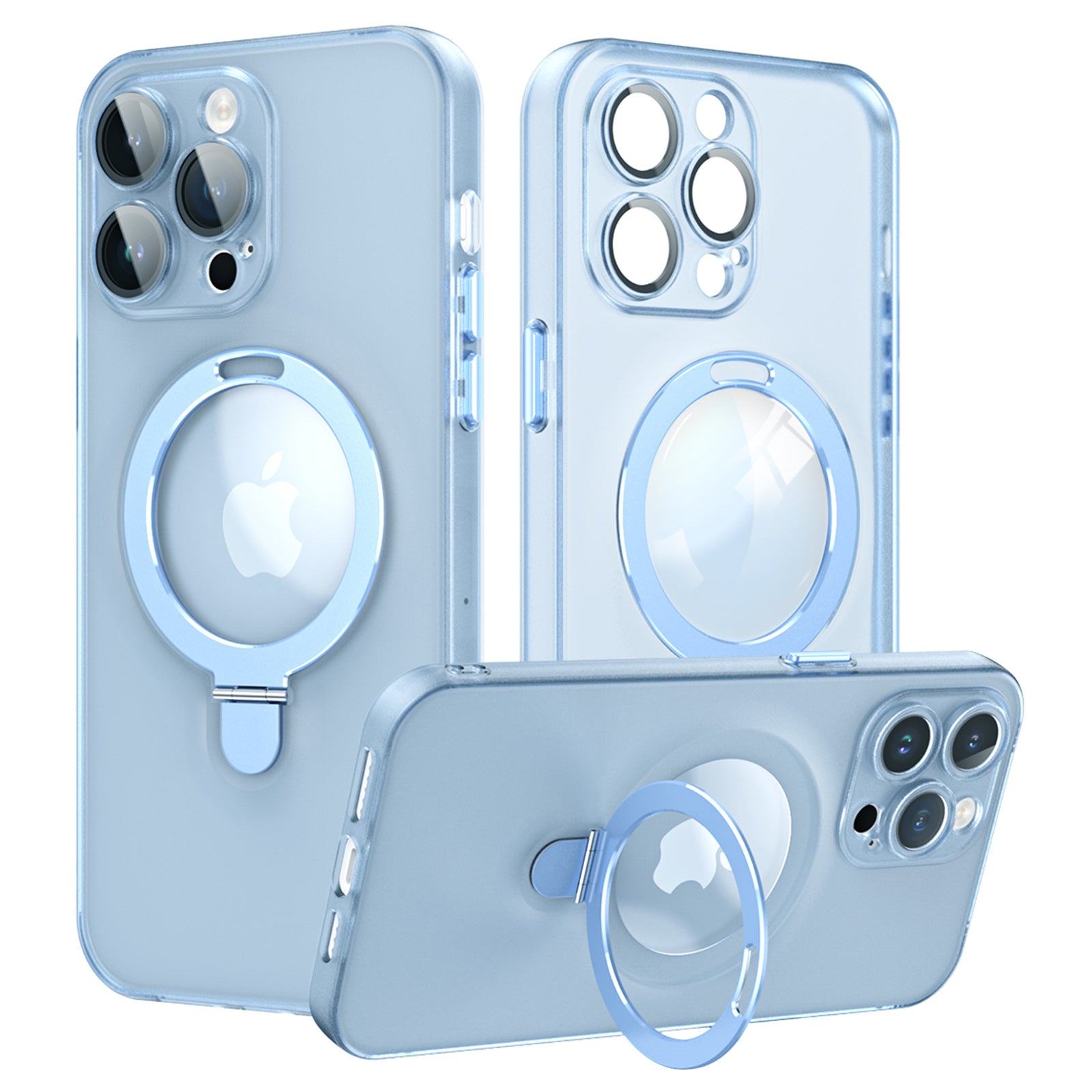 Pro iPhone 14 Pro Max Magnetický stojánek na telefon Kryt na mobil Matný PC TPU kryt s ochranou skleněné čočky Pro iPhone 14 Pro Max Magnetický stojánek na telefon Kryt na mobil Matný PC TPU kryt s ochranou skleněné čočky